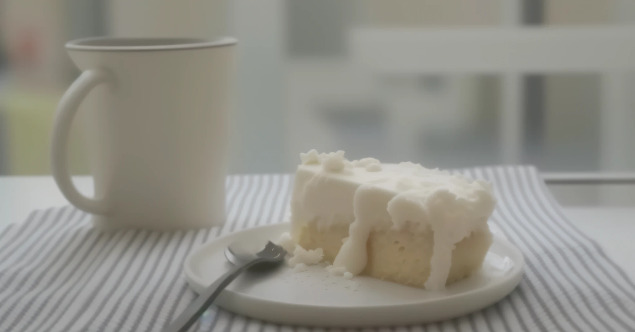 There's a piece of cake on a plate with a fork, Alimentos comerciais 4K, youtube video screenshot, chantilly por cima, Fotografia de Comida 4K, chantilly, vidrado, video still, bolo, 4k polymer clay food photography, 4 0 9 6, inspirado em Rachel Whiteread, Fotografia de comida 4k, Fotografia de comida 4K, 3 4 5 3 1