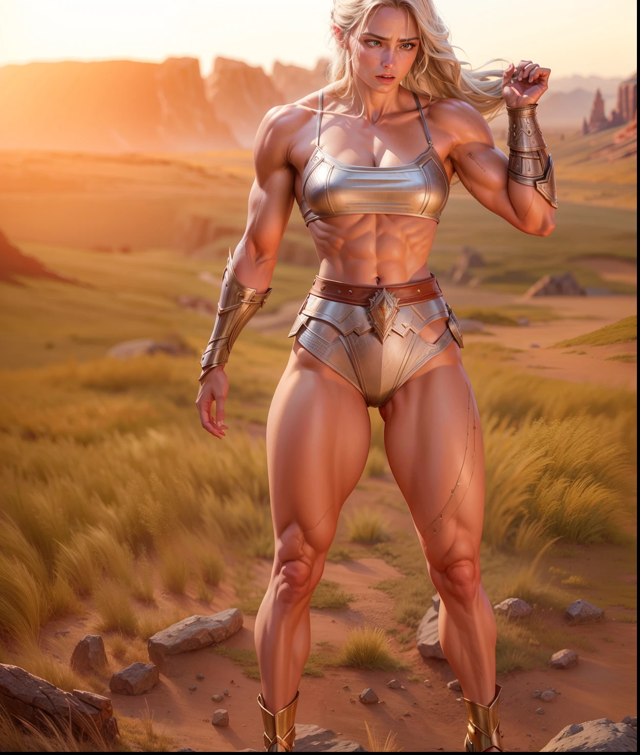 Asgard，valkyrie, mulher com corpo perfeito, com um corpo torneado e musculoso. Anatomia correta，epic fantasy digital art，tmasterpiece，8k，high-definition resolution，desenho detalhado，Qulidade Superior，, Epic composition