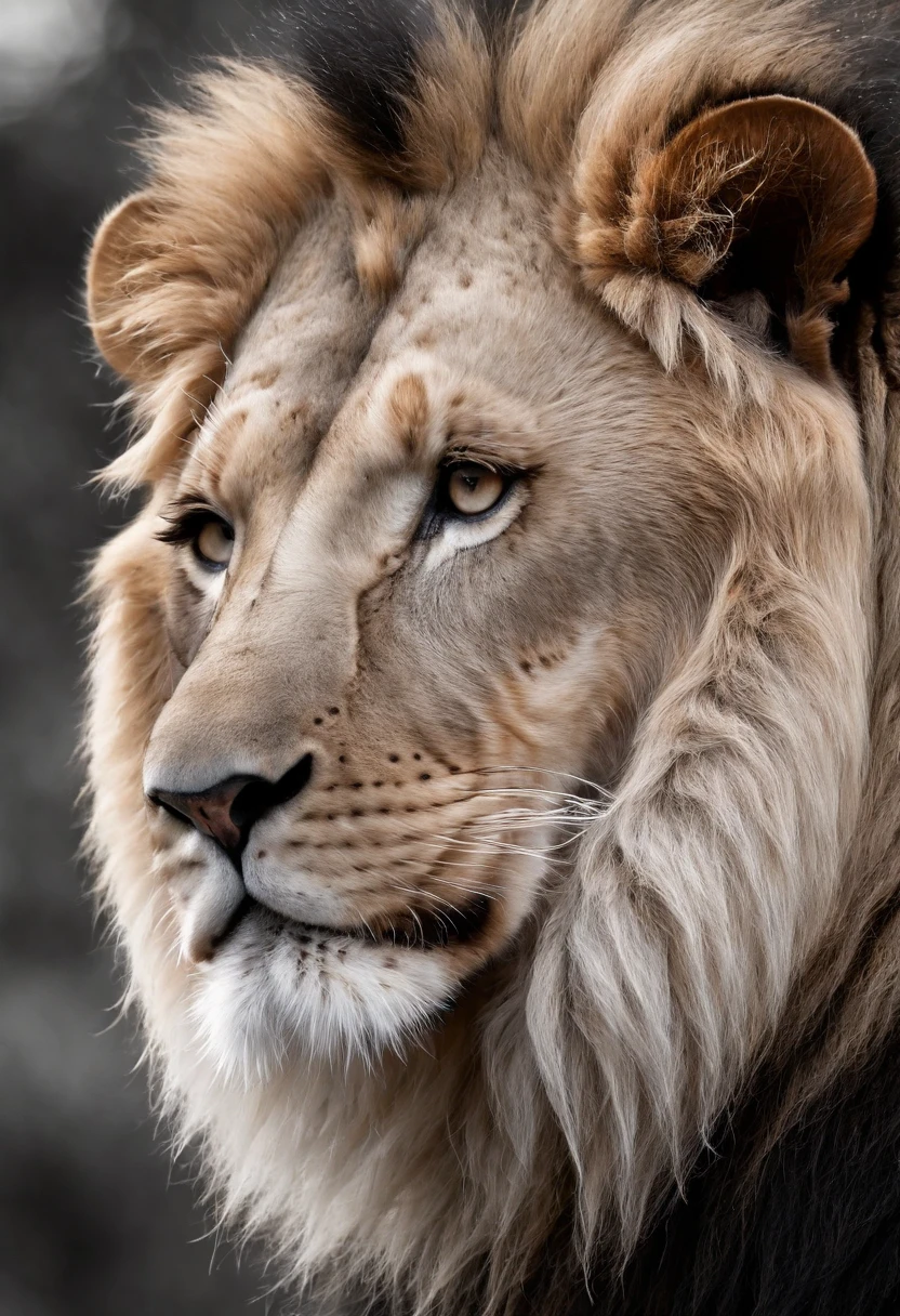 Lion lines Ink Art Canvas Painting Figure Portrait Poster Prints Black White Abstract Wall Art Pictures Modern, text ""A father is someone you look at, No matter your age, lorsque vous avez besoin de voir la force." by Kate Winslet