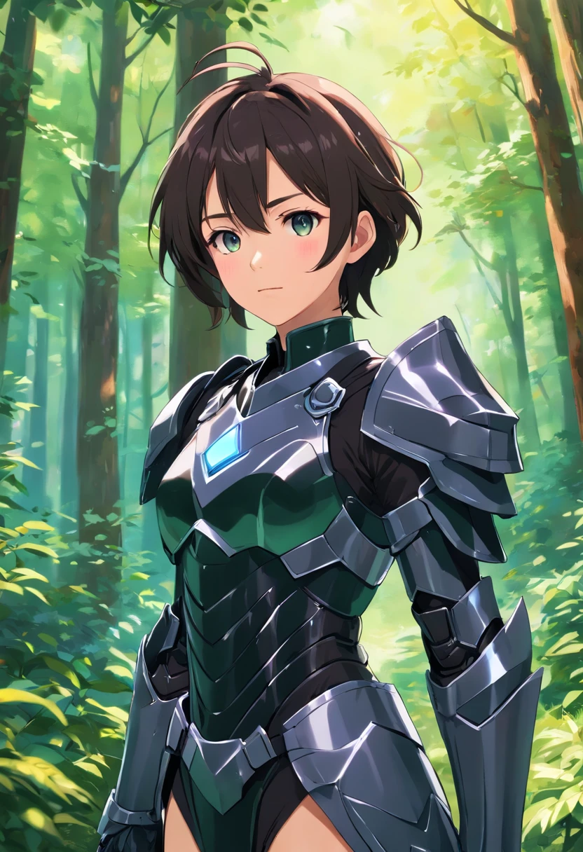 a sserafimsakura, perfect eyes, (ultra realistic:1.5), (standing in forest:1.2), (close-up photo:1.5), (black paladin armor:1.2), (intricate:1.2), (looking at camera:1.2), (best quality:1.2),