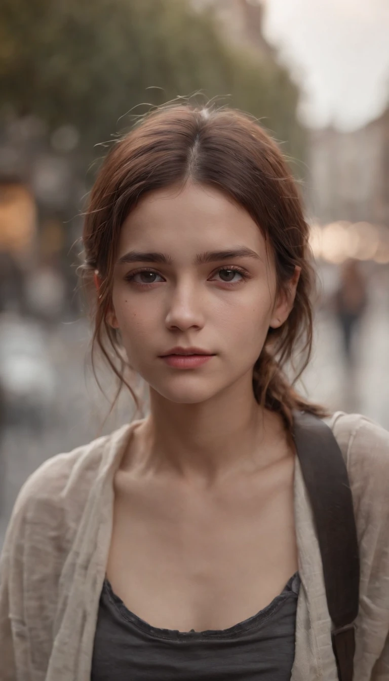 (8K, RAW photos, best image quality, masterpieces, : 1.2), (realistic, photorealistic: 1.37), young girl, small frame, exposed body, torn clothes, bruised, dirty hair, cinematic lighting, young girl, wet skin, ultra realisticc, tears, ,crying, bruised body, torn clothes, panties round ankles, defeated, city background, busy city, 20 years old, homeless, beggar,upper body