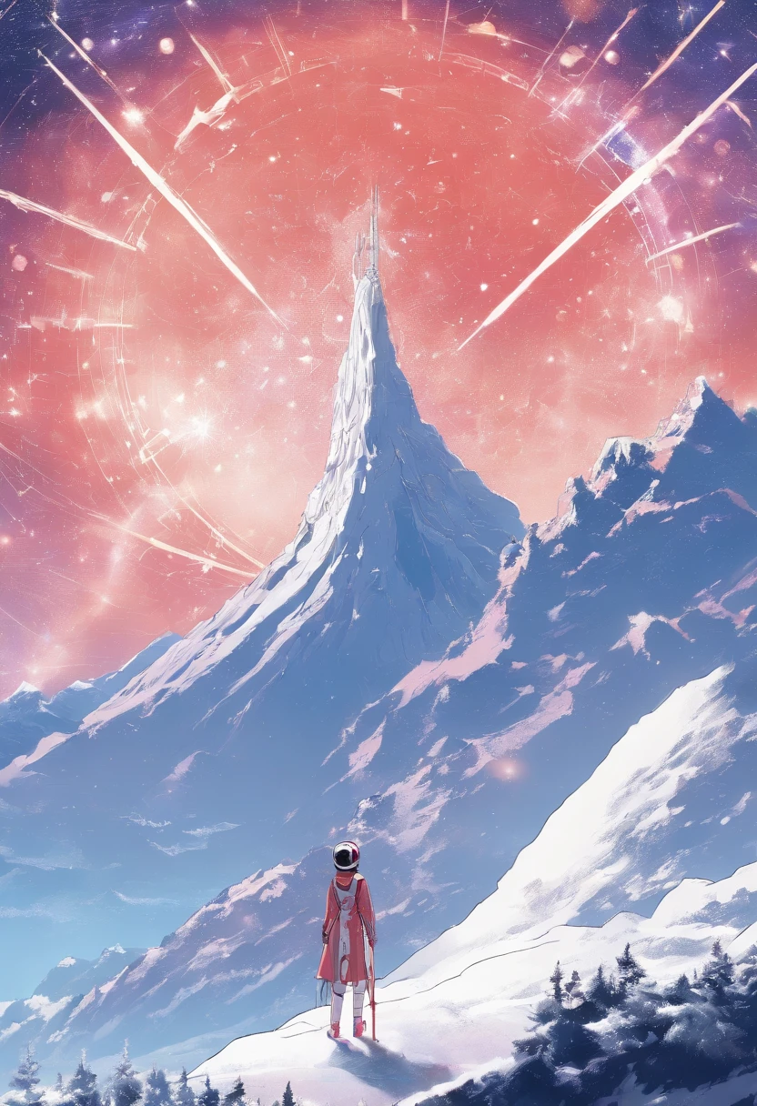 Kikurihime Hakusan, Goddess standing on snowy Hakusan mountain. Kikurihime's background is a cloudless blue sky。