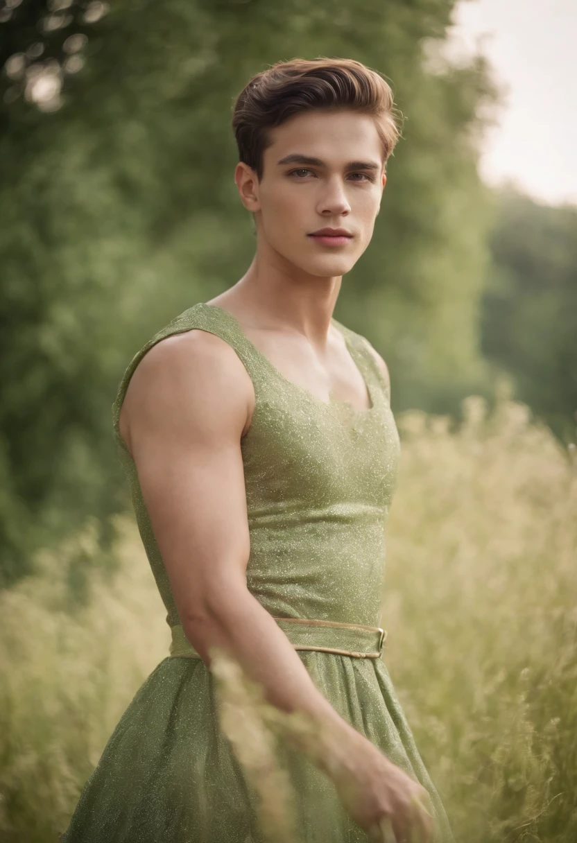 retrato de homens jovem e bonitos, 22 anos, vestido roupas feitas de pele de carneiro branco, fanatical face, in green field on sharp focus background, Studio Photography, detalhes intrincados, altamente detalhado, Esmaltado,mysterious lighting,upper body