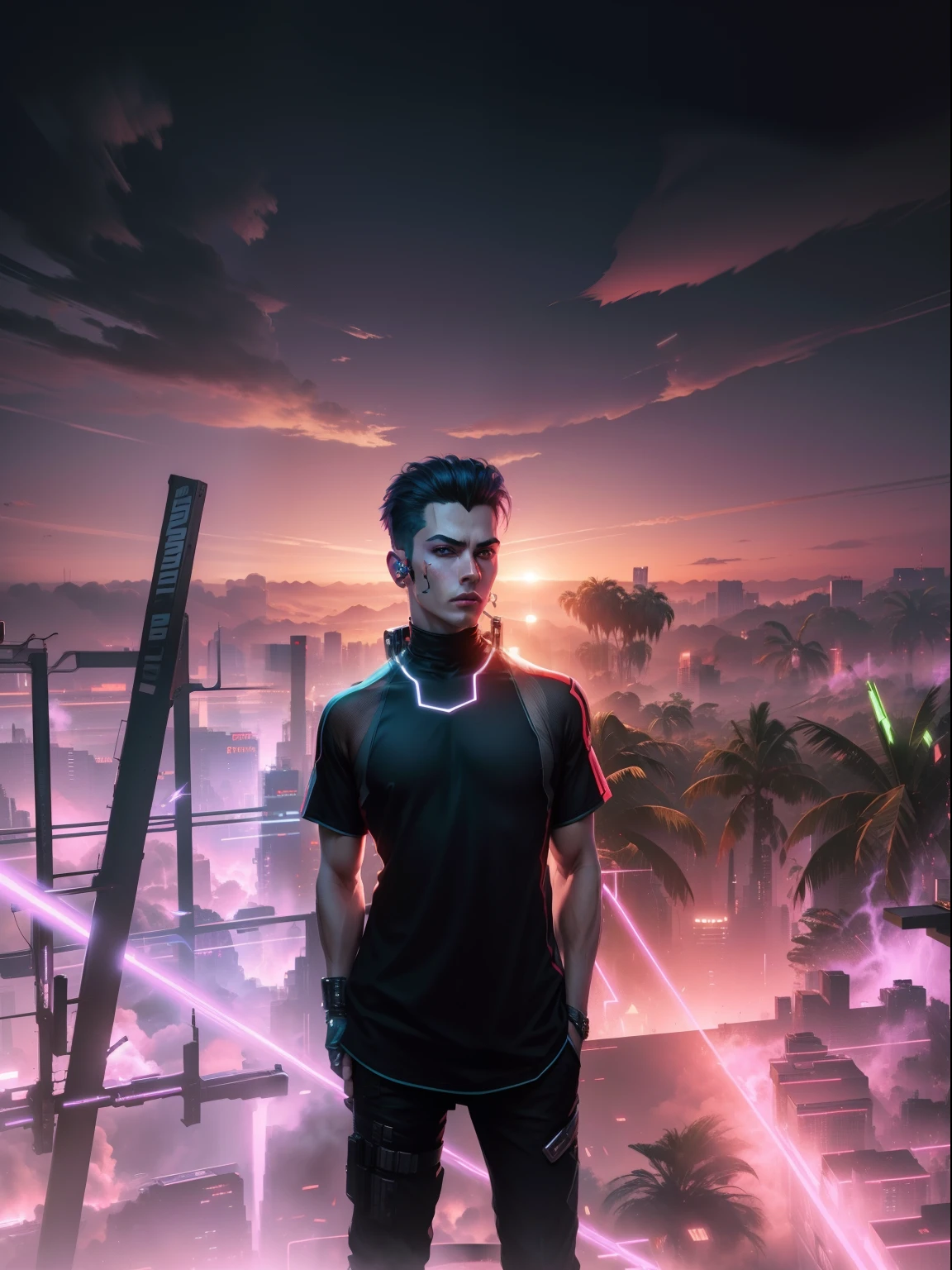 Change background.cyberpunk.8k ultra handsome boy