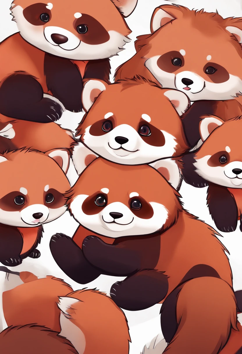 Red panda,Emoticon pack,Q version anime,adolable,