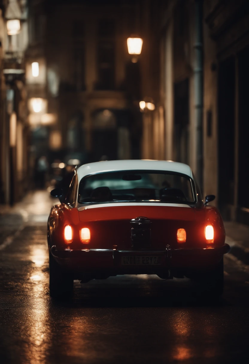 It is set in the night view of the city. Sparkling buildings, Tail lights on cars, The movement of people is represented with a distant skyline.
In the center, a boy is depicted with his back turned towards the night view. 
The overall color adds a bit of vintage tones