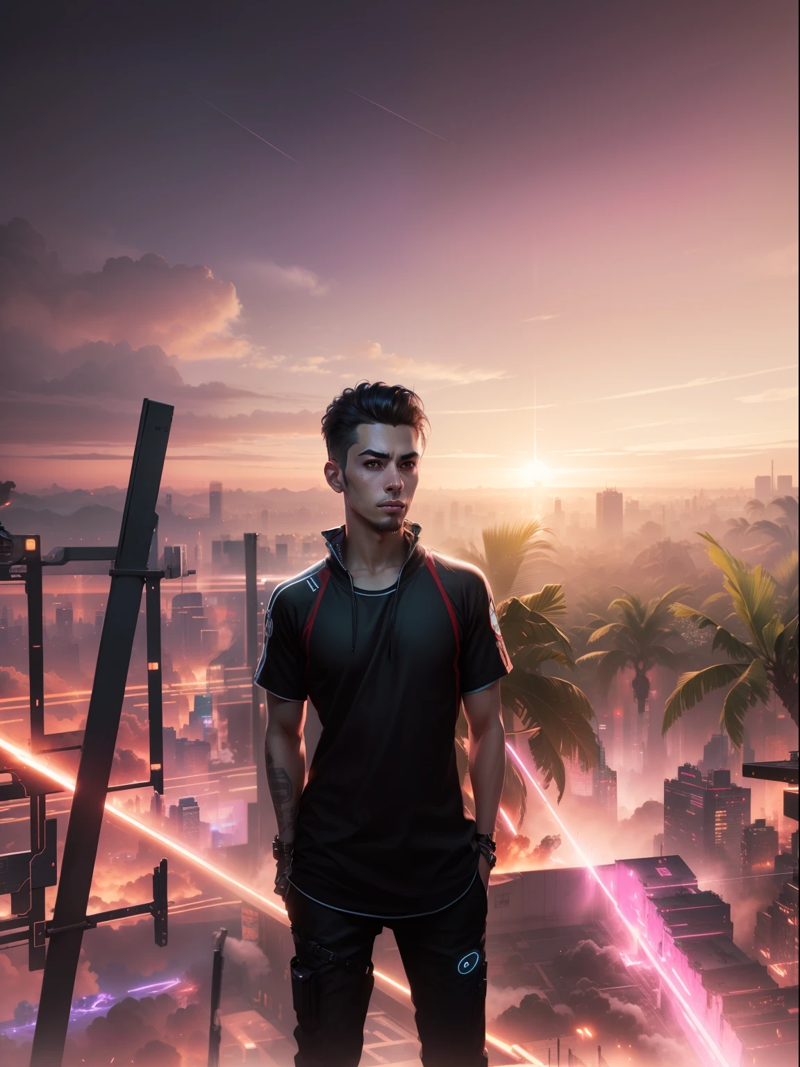 Change background.cyberpunk.8k ultra handsome boy realistic face
