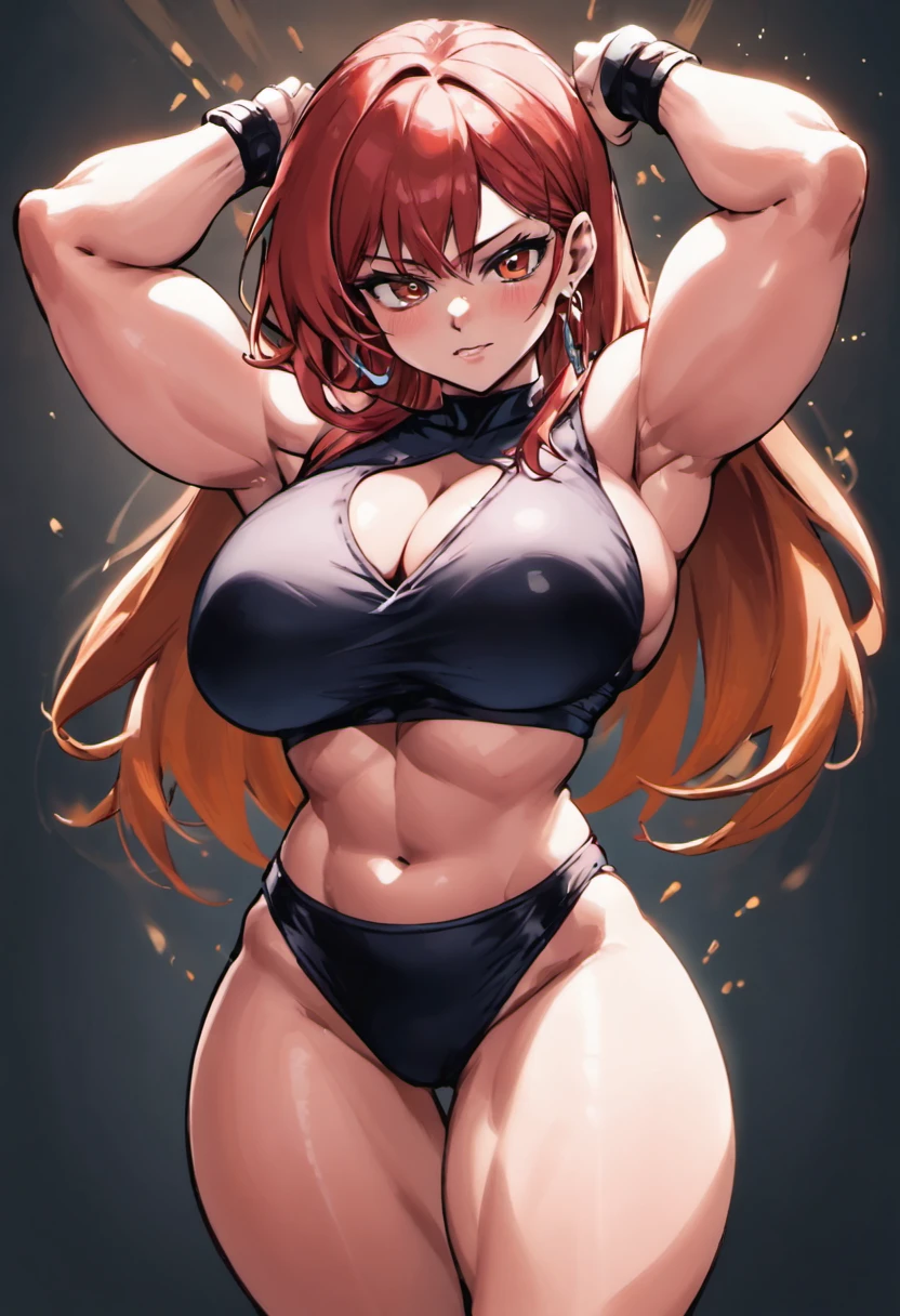 huge muscle busty girl,Her physique is truly remarkable, Bulging muscles,Ripples and power. Her arms are adorned with immense biceps and sculpted triceps, Every muscle fiber has a definition、willful. Her contoured six-pack abs are、full sexy body, ((full bodyesbian)), full bodyesbian,((Busty:1.5))