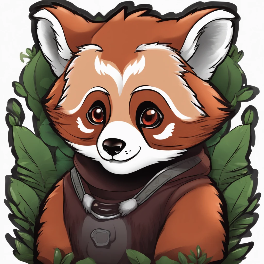Red panda,Emoticon pack,Q version anime,adolable,individually,simplebackground,White stroke,Cartoony
