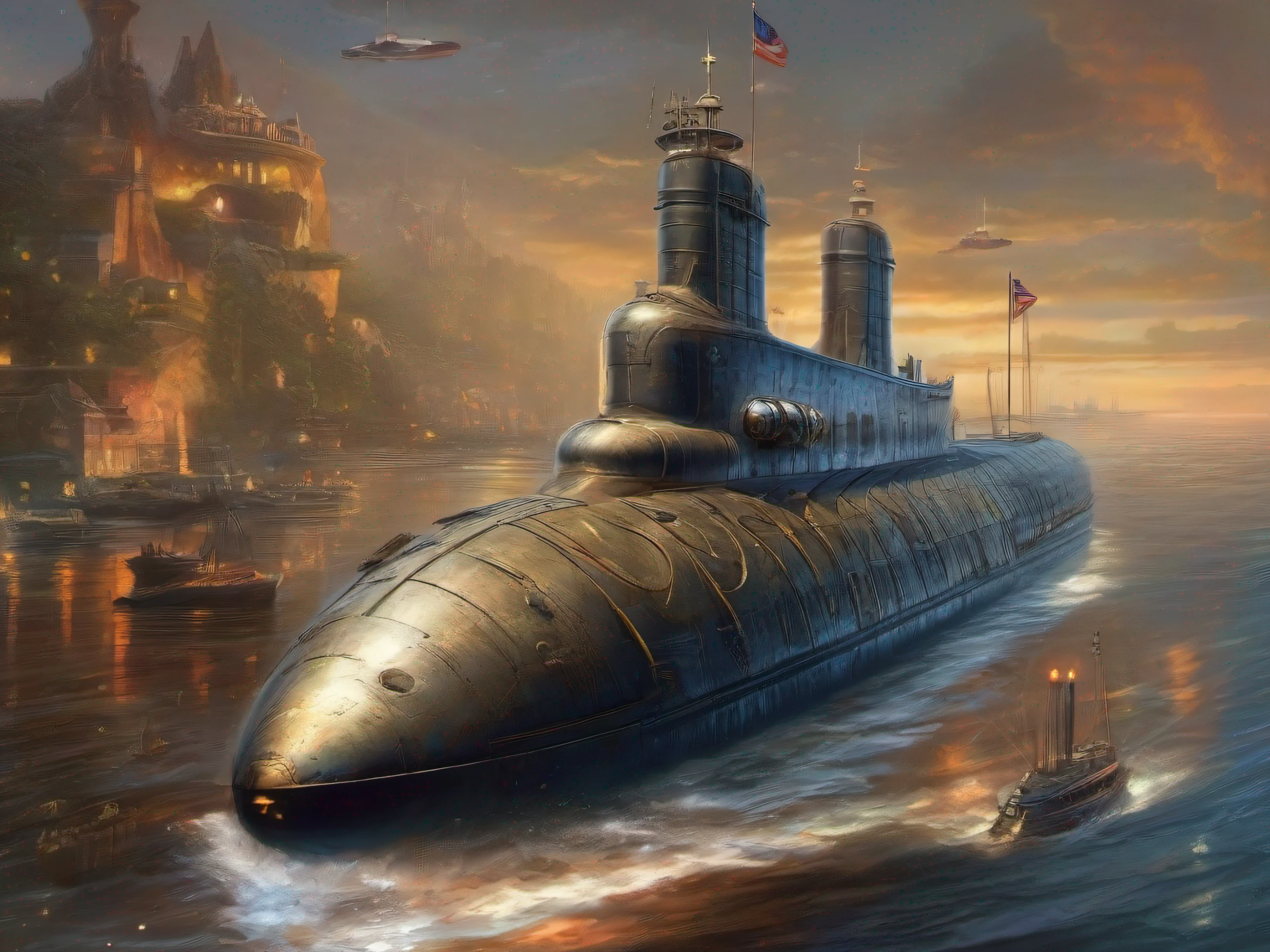 high-level image quality, ultra-detailliert, submarine, Fantasy