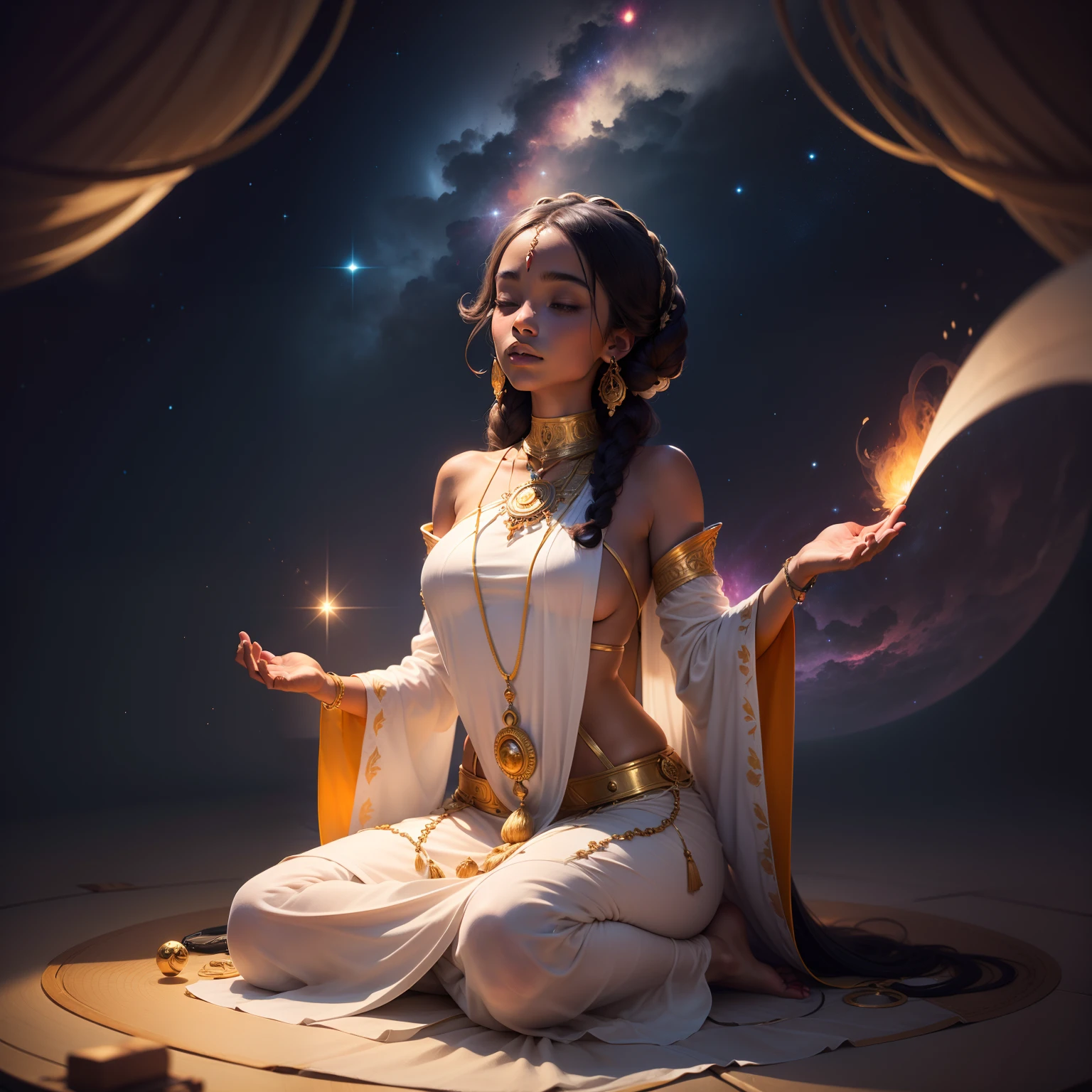 We meditate on the glory of that Being who has produced this universe may She enlighten our minds