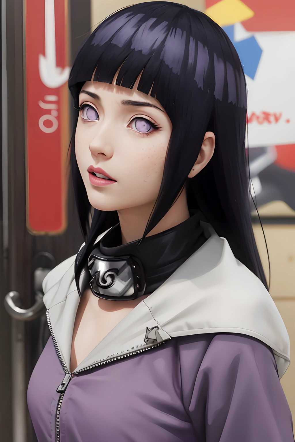 master part, absurdos, Hinata\(Boruto\), 1girl, sozinho,Mature female, Spaghetti strap top, saia curta cintura alta, Olhando para o Viewer, (petals falling), perfect composition, Detailed lips, peito grande, beautiful face, body propotion, corar, (pink lips), rabo-de-cavalo, Purple eyes, olhar suave, super realistic, circunstanciado, Photo Session, rosto e corpo realistas, side view