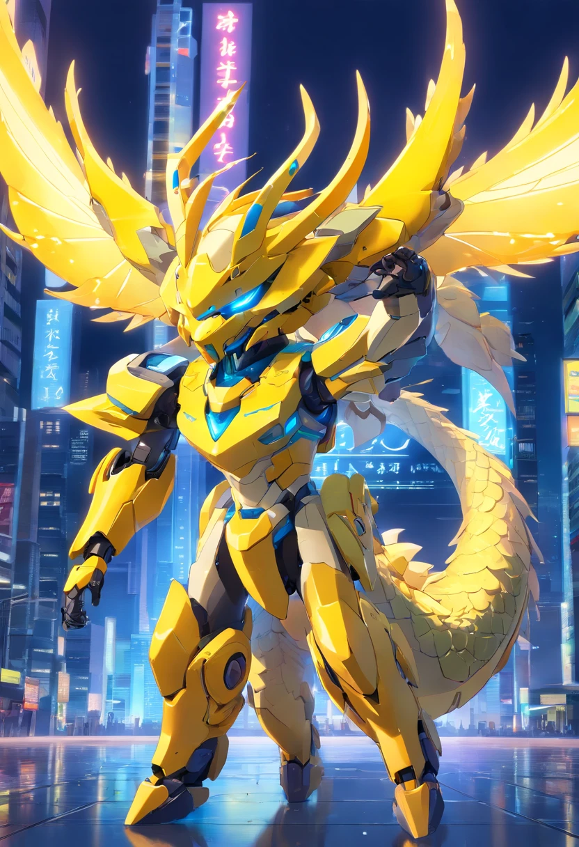 chinesedragon, (Blind box toy style:1.2), (Full body shot), yellow mech, Exquisite helmet:1.2, Luminous goggles:1.2, Cyberpunk, dreamy glow, luminous neon lights, Clean, White background, ( Global illumination, Ray traching, hdr, unreal render,reasonable design, high detal, Masterpiece, Best quality, hyper HD, Cinematic lighting)