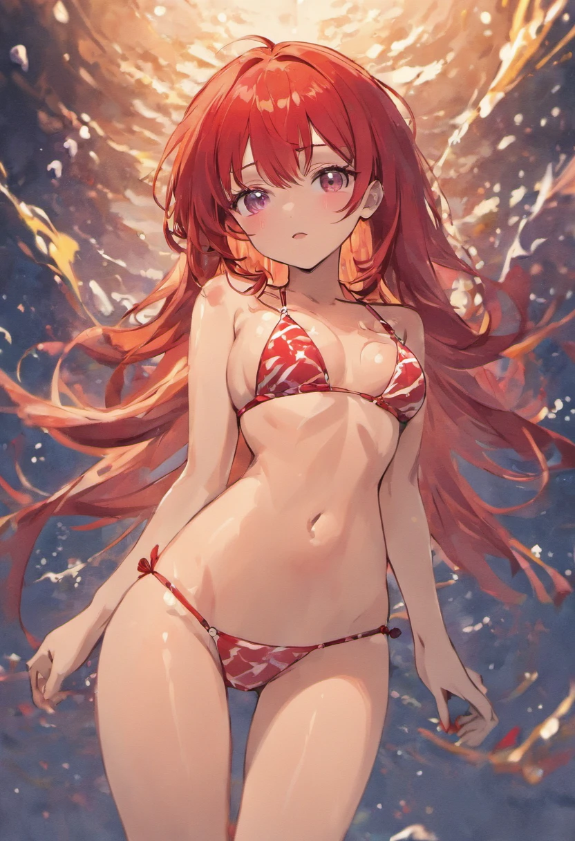 red haired sexy girl wearing bikini