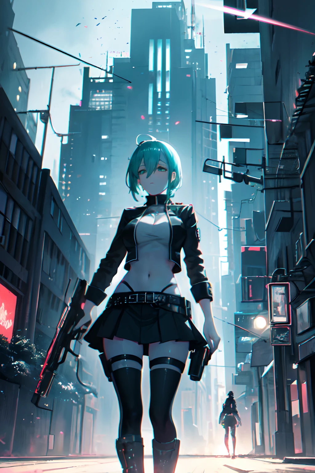 DemiHawks, Urban sprawl, woman, urban dance clothing, dramatic lighting, high contrast, silhouette, poster-worthy, street fashion, graffiti, neon lights, shadows, dystopian, cyberpunk, futuristic, sci-fi, Tron, Bladerunner, Elysium, Westworld, neon noir, dance, fluid, dynamic, energy, movement, form, expression.
