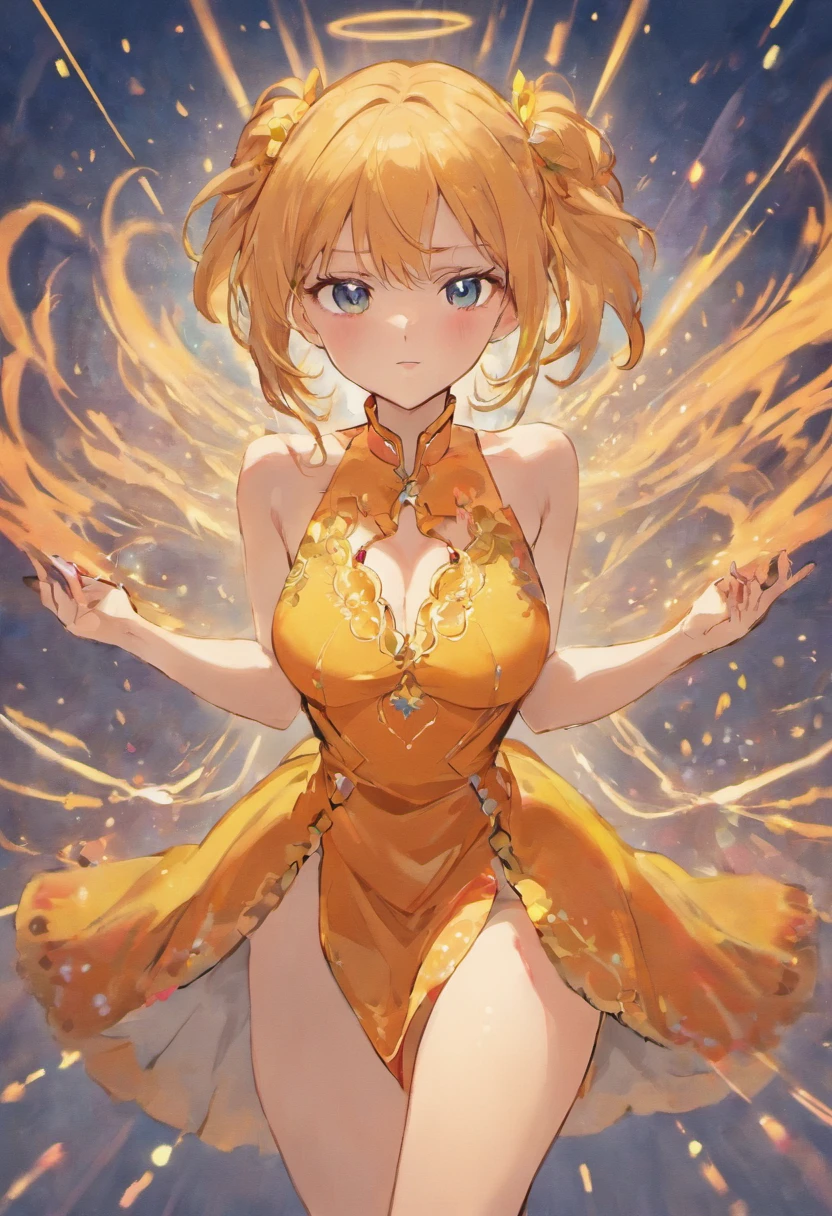 Tiese wearing plunging neckline dress or straight up nude from SAO