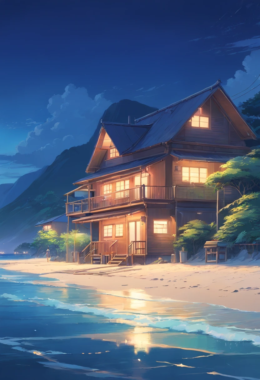 best qualtiy,beachside,small houses,the night