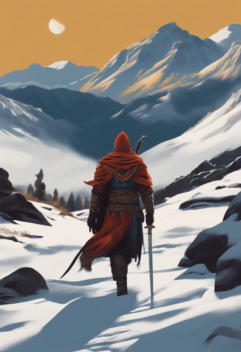 warriors,Hold your hands to your chest,masked,Above the top of the mountain