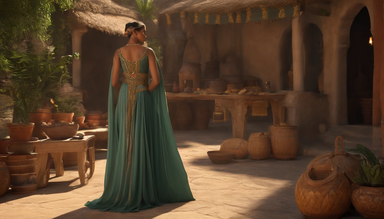Full body full length photo of an Gorgeos arabian nude servant in on the green of a sixteenth century village store, and pleading for assistance. ::Crystal clear image, highly detailed, magical touches, ultra high resolution, widescreen aspect ratio, Cinematic, full length Photography, Shot on 100mm lens, Ultra - Wide Angle, Depth of Field, hyper - detailed, beautifully colorful, insane details, intricate details, Unreal Engine, Cinematic, Color Grading, Cinematic Photography, Photography, Shot on 150mm lens, Depth of Field, DOF, Tilt Blur, Shutter Speed 1/ 1000, F/ 22, White Balance, 32k, Super - Resolution, Megapixel, ProPhoto HDR, VR, Massive, Halfrear Lighting, Backlight, Natural Lighting, Incandescent, Optical Fiber, Moody Lighting, Cinematic Lighting, Studio Lighting, Soft Lighting, Volumetric, Beautiful Lighting, Accent Lighting, Global Illumination, Screen Space Global Illumination, Ray Tracing Global Illumination, Optics, Scattering, Glowing, Shadows, Rough, Shimmering, Ray Tracing Reflections, Lumen Reflections, Screen Space Reflections, Diffraction Grading, Chromatic Aberration, GB Displacement, Scan Lines, Ray Traced, Ray Tracing Ambient Occlusion, Anti - Aliasing, FKAA, TXAA, RTX, SSAO, Shaders, OpenGL - Shaders, GLSL - Shaders, Post Processing, Post - Production, Cel Shading, Tone Mapping, CGI, VFX, SFX, insanely detailed and intricate, hypermaximalist, hyper realistic, super detailed, dynamic pose, photography --v 5.0 --s 1000