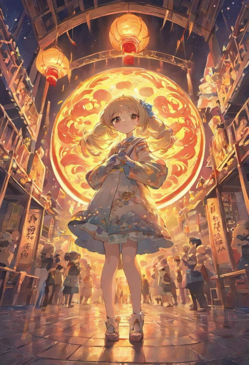 Mid-Autumn Festival、Moon、themoon、Sun Star、Mooncake stalls、Concert、band、fire works、UAVs、environment friendly、tradit、celebrating、enviroment、The villagers、Plaza、Bamboo lanterns、the night、celebrating、Artistically、device、decor、castoff、save、resource,high definition resolution