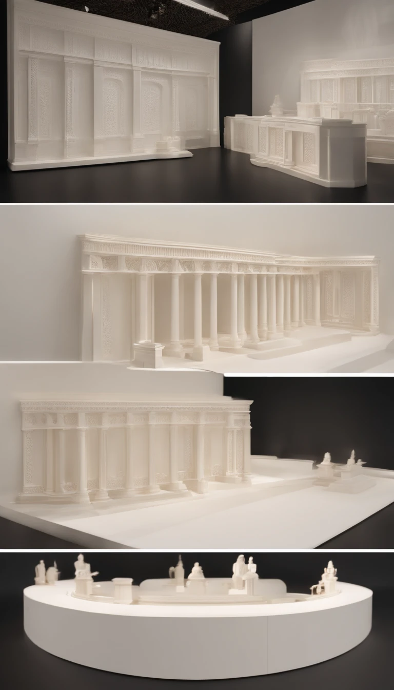3D white pop-out name plate, no object on the center, on the left side there is a torch pole, on the left side there is also a torch pole, rounded rectangle name plate, blank name plate, relief surround name plate, meticulously carved, white ivory carving, minimalistic, white spaces, pastel, javanese style, blank background, multidimensional paper fog crafts, paper illustration, portrait angle view, surabaya, 8k,chick, elegant, satisfying, forrestrial, high resolution, 8k
