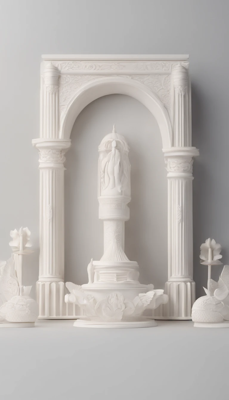 3D white pop-out name plate on top, horizontal name plate, rounded rectangle name plate, blank name plate, relief surround name plate, meticulously carved, white ivory carving, minimalistic, white spaces, pastel, javanese style, blank background, multidimensional paper fog crafts, paper illustration, portrait angle view, surabaya, 8k,chick, elegant, satisfying, forrestrial, high resolution, 8k