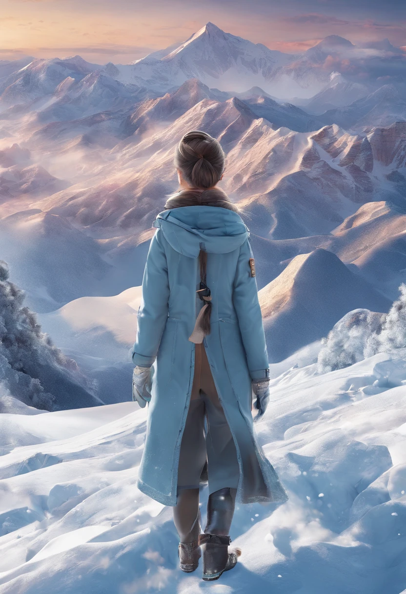 (((masterpiece))),best quality, snow mountain, scenery, sky, outdoors,