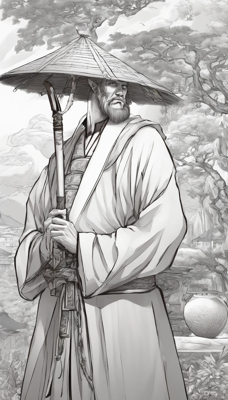 ((master part))，(melhor qualidade))，Vista distante，Surrounding lightning，Chuva de Espada，A young Taoist priest，Sistema de Espada Infinita，efeitos de brilho，hyper-realistic，Ultra foto realsisim，Chinese black and white ink style，preto e branco，Discoloration，Mancha，tinta，8k，super-fino，alta qulidade