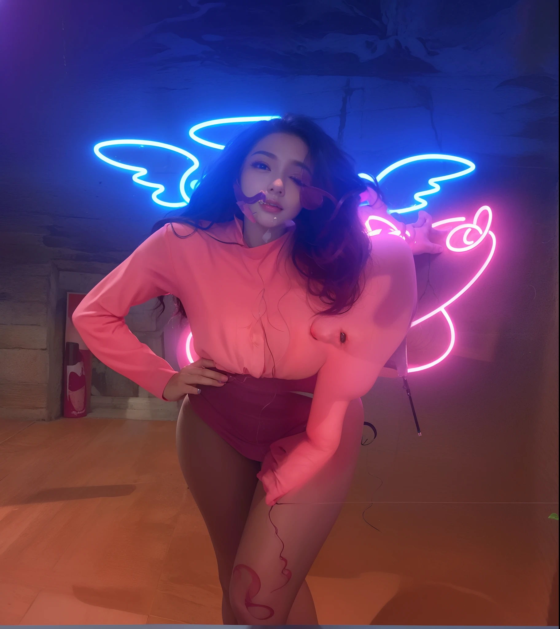 8k, master part, Foto RAW, best quality, fotorrealista, extremamente detalhado CG unidade 8k papel de parede, profundidade de campo, Cinematic light, Reflexo da lente, ray tracing, (rosto extremamente bonito, beautiful lips, Olhos bonitos), rosto de detalhe intrincado, ((pele ultra detalhada)) 1girl, No escuro, sombra profunda, coreana bonita, Kpop idol, 1 girl, (corpo muito magro e musculoso:1.3), ((Olhando para o Viewer)),(grande sorriso:1.3), (Meia-noite, noite escura, (neon sign), (Fundo desfocado), luz fraca), (sem pessoas em segundo plano:1.3), lindos brincos, Pulseiras, colar, knee tights, olhos claros, ambulante , tiro frontal, (pale skin), (olhos grandes), virada para a frente, (tiro de corpo inteiro), (cabelos castanhos), Umbigo aberto, (Olhando para o Viewer:1.3), muito magro, medium breasts, (Camelo), coxas grossas, Turn back, (mini vestido rendado flooming), ((vestido de cor branca)), (saia justa), ((back out, tiro nas costas)), Ultra mini saia, bunda exposta, tiro superior