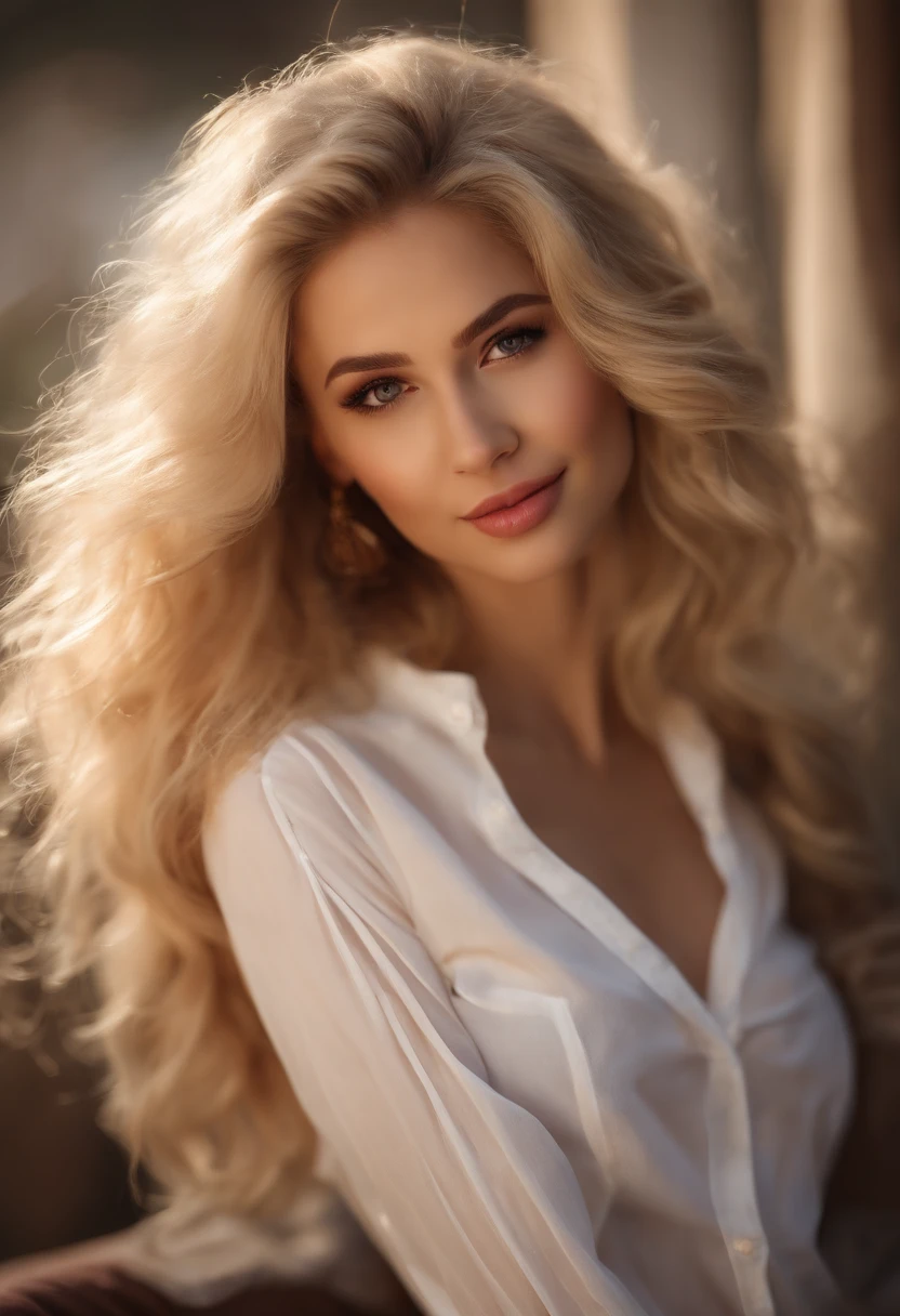 professional, (4k photo:1.1) by (Jeremy Lipking:0.3), (Dittmann Anna:0.3), (Arian Mark:0.3), (Sharp focus:1.3), high detail, wearing (lowcut shirt:1.2), beautiful detailed face, hazel eyes, long blonde hair, (attractive young woman:1.3), (seductive:1.1), (blushing:1.1), hourglass body shape, large round big breasts, wide thicc hips, blonde goddess, tight outfit, tight attire, smiling seductively, pretty face, perfect white haired girl, satisfied pose, cute seductive smile, beautiful blonde girl, good young girl, beautiful angle, attractive pose, cute girl, sexy pose, a gorgeous blonde, full body picture, full body, full body shoot, wearing trousers blouse and glasses