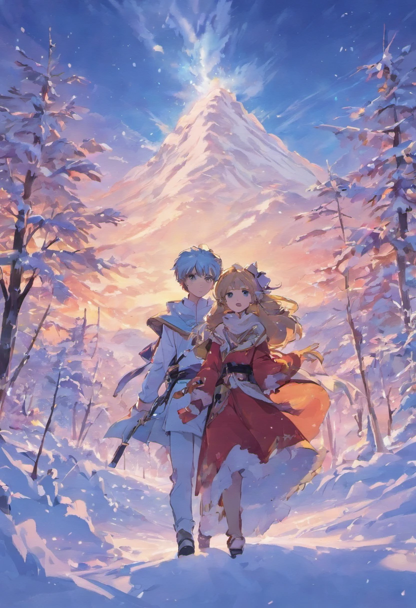(((masterpiece))),best quality, snow mountain, scenery, sky, outdoors,