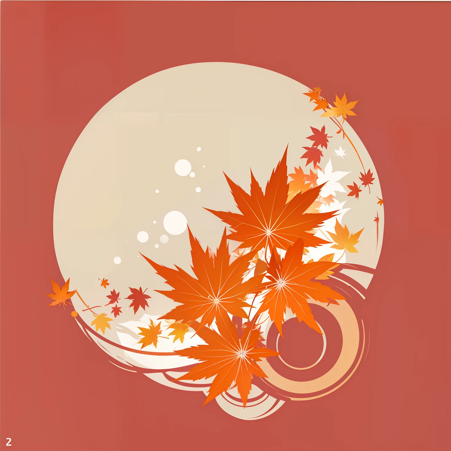 desain, japanese style, orange, maple leaf