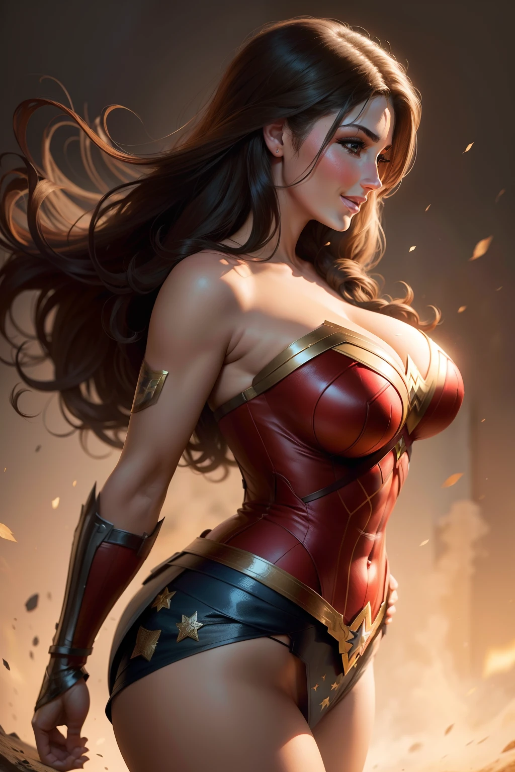 lucy pinder, portrait, profile, sexy, looking, smiling, wonder woman