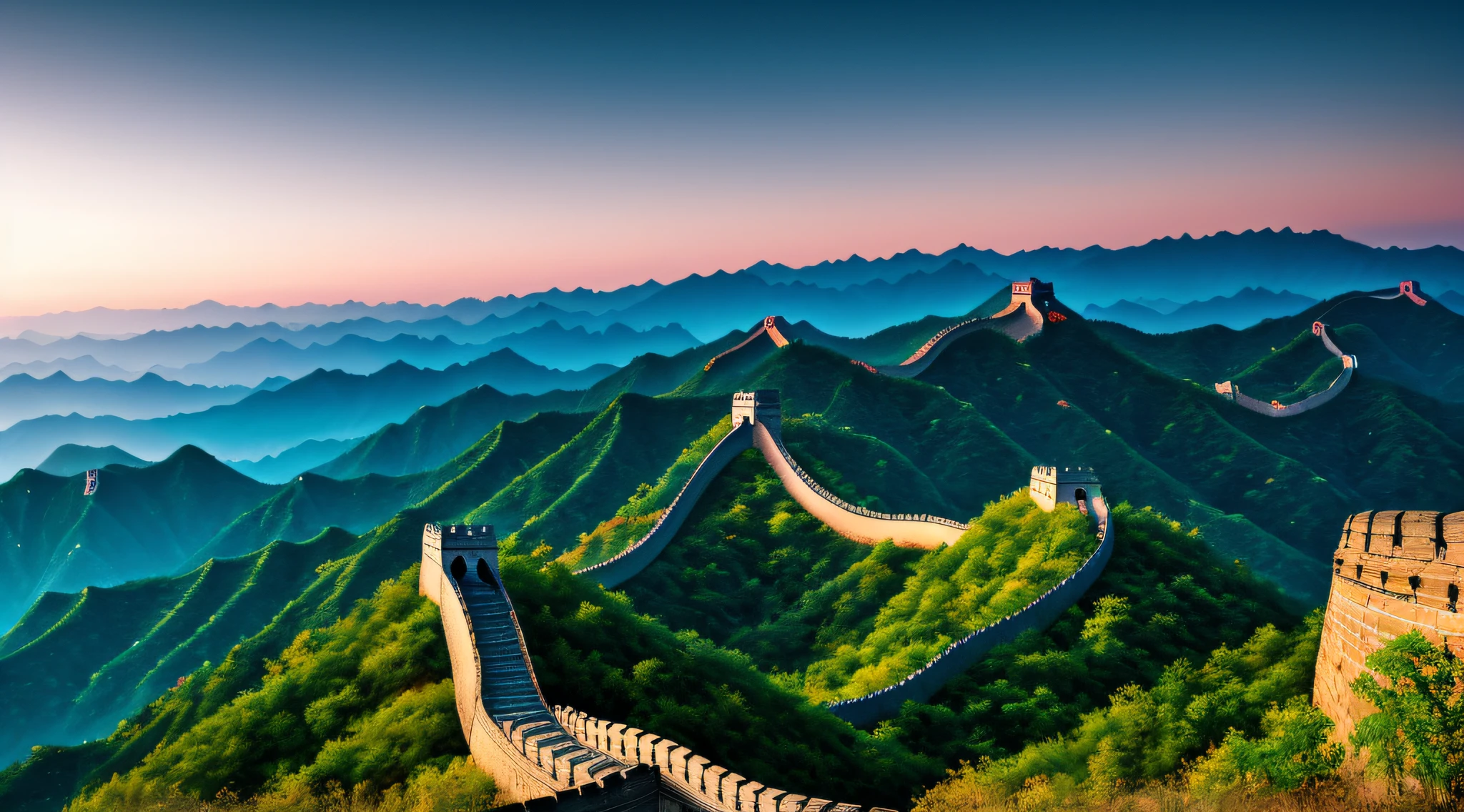 Great Wall painting of China with mountains as a background, the great wall, the great wall, Detailed painting 4 K, Amazing wallpapers, Beautiful art UHD 4 K, beautiful iphone wallpaper, 3840 x 2160, 3840 x 2160, landscape artwork, 8K high quality detailed art, The texture of a real photo