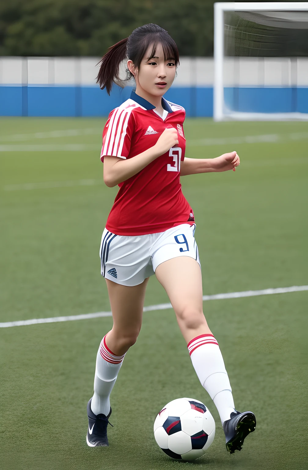 Playing in a sexy sheer uniform、Female Soccer Players、Olympic
