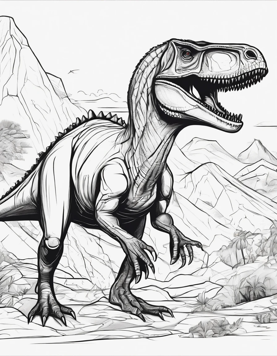 Dinosaur coloring pages for children  2 to 1