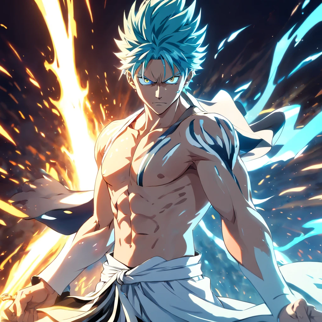((Grimmjow jaegerjaquez bleach)) dynamic pose, Pose de batalha, master part, 4k resolution