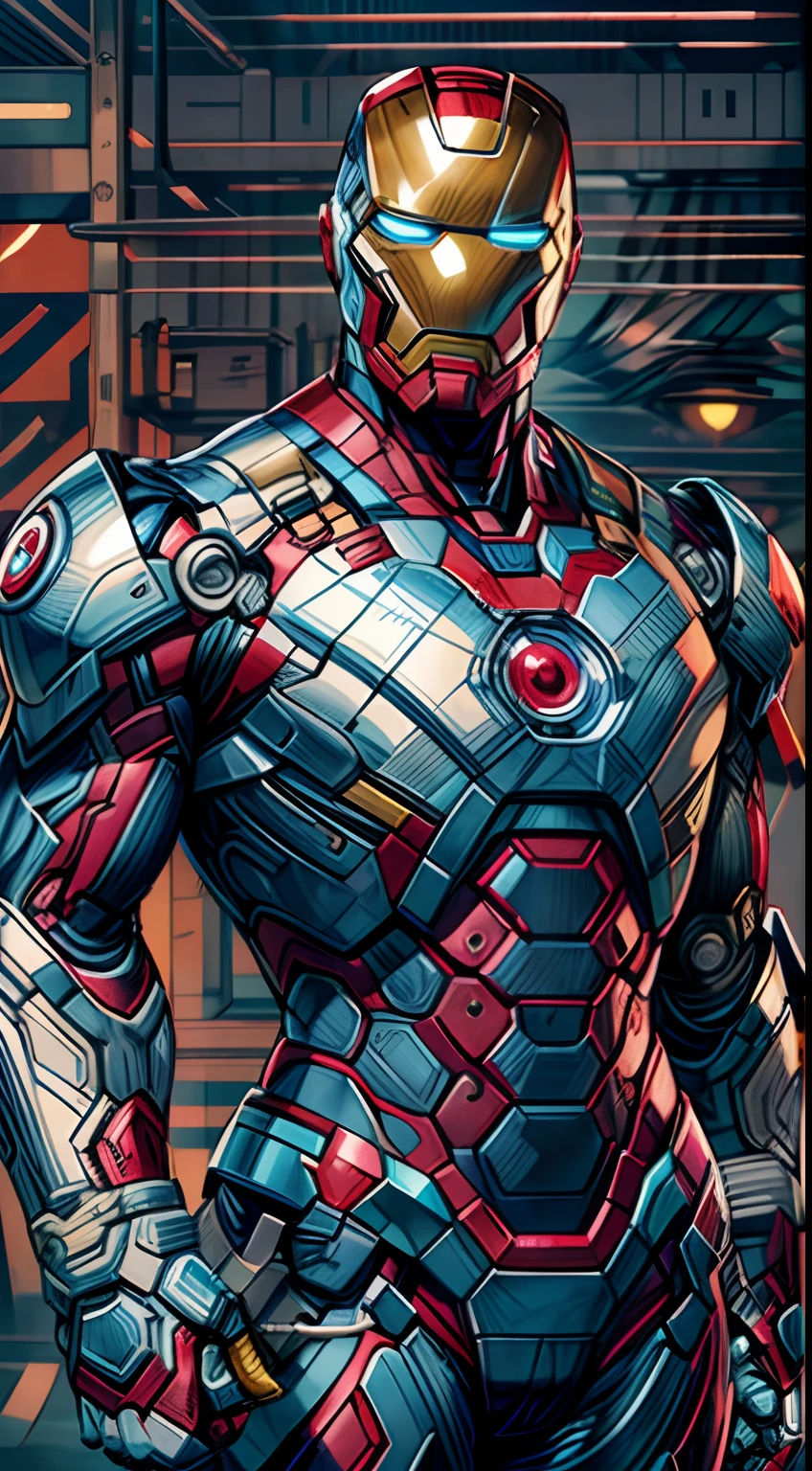 (RAW Photo, Best Quality), (Realistic, Photorealistic Photo: 1.3), Best Quality, Highly Detailed, Masterpiece, Ultra Detailed, Illustration, marvel cinematic universe, Iron Man, Don Cheadle, the face should be exactly look like Don Cheadle, Prince James Rhodes, War Machine, stands tall in his armored suit, ready to defend with advanced weaponry, background should be epic, upper body, high detail on dress, Best Quality, Extremely Detailed CG Unified 8k Wallpaper, Ink, Amazing, badass look, portrait, close up (skin texture), intricately detailed, fine details, hyperdetailed.