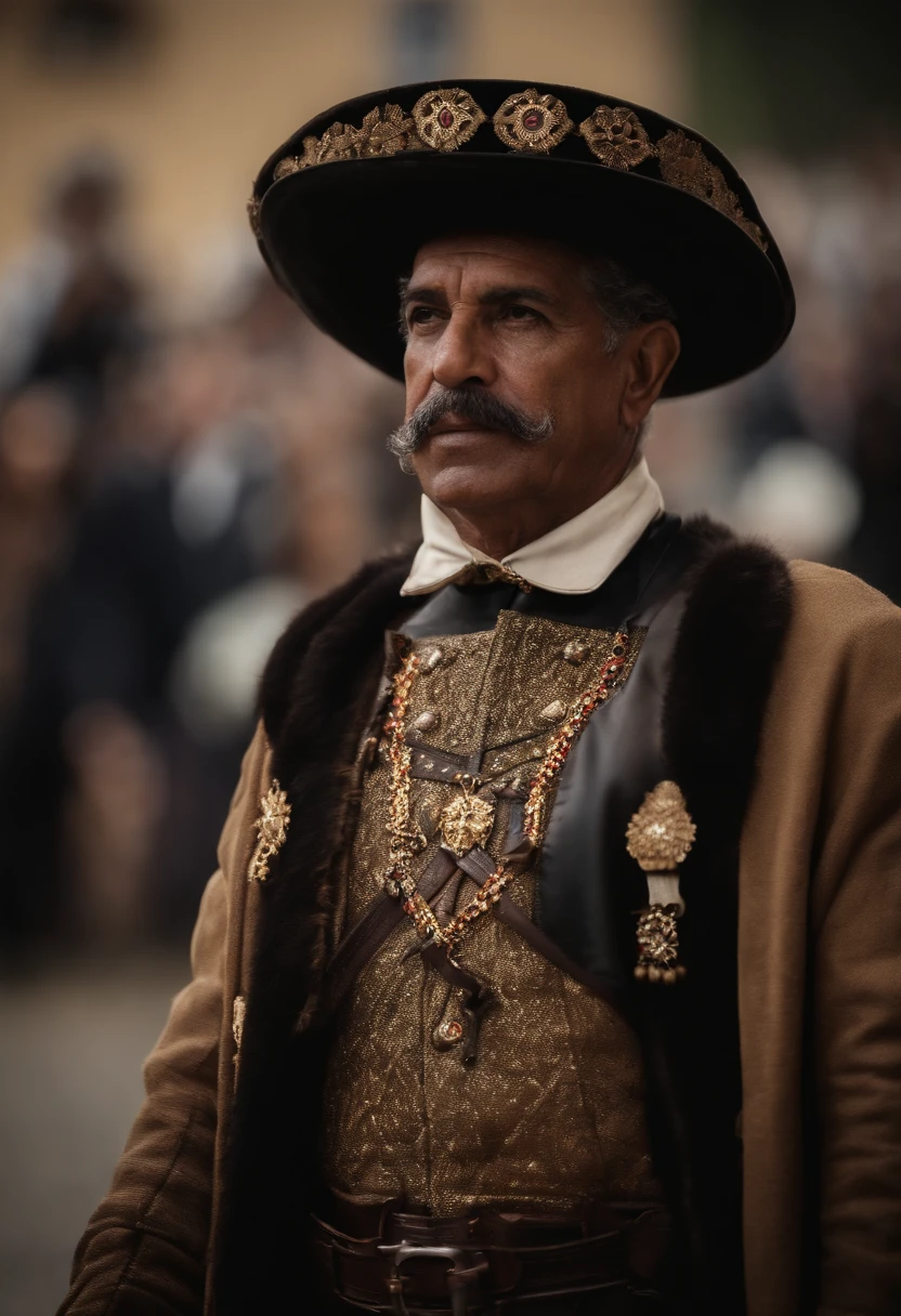 Man of the time of the northeastern cangaço, roupas de cangaceiro, cangaceiro hat, type Virgulino Ferreira Lampião.coletes, broches, cartucheiras e embornais bordados, hat of the king of cangaço, com estrelas de couro,