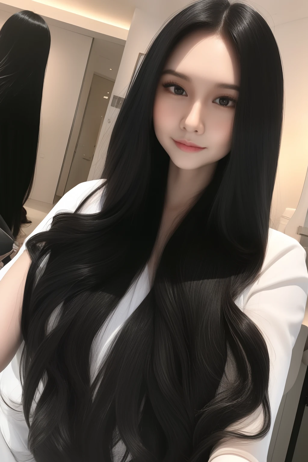 Rapunzel very long black hair, thick long hair, very straight long hair, black pitch long hair, long hair beautiful, very thick long hair, hair cover, long hair world,wide angle shoot