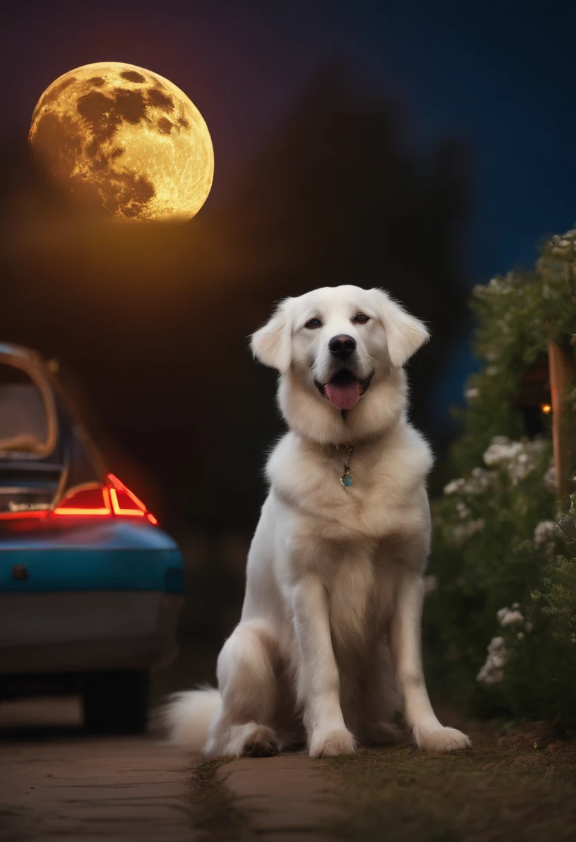 moon boy dog willow car neon