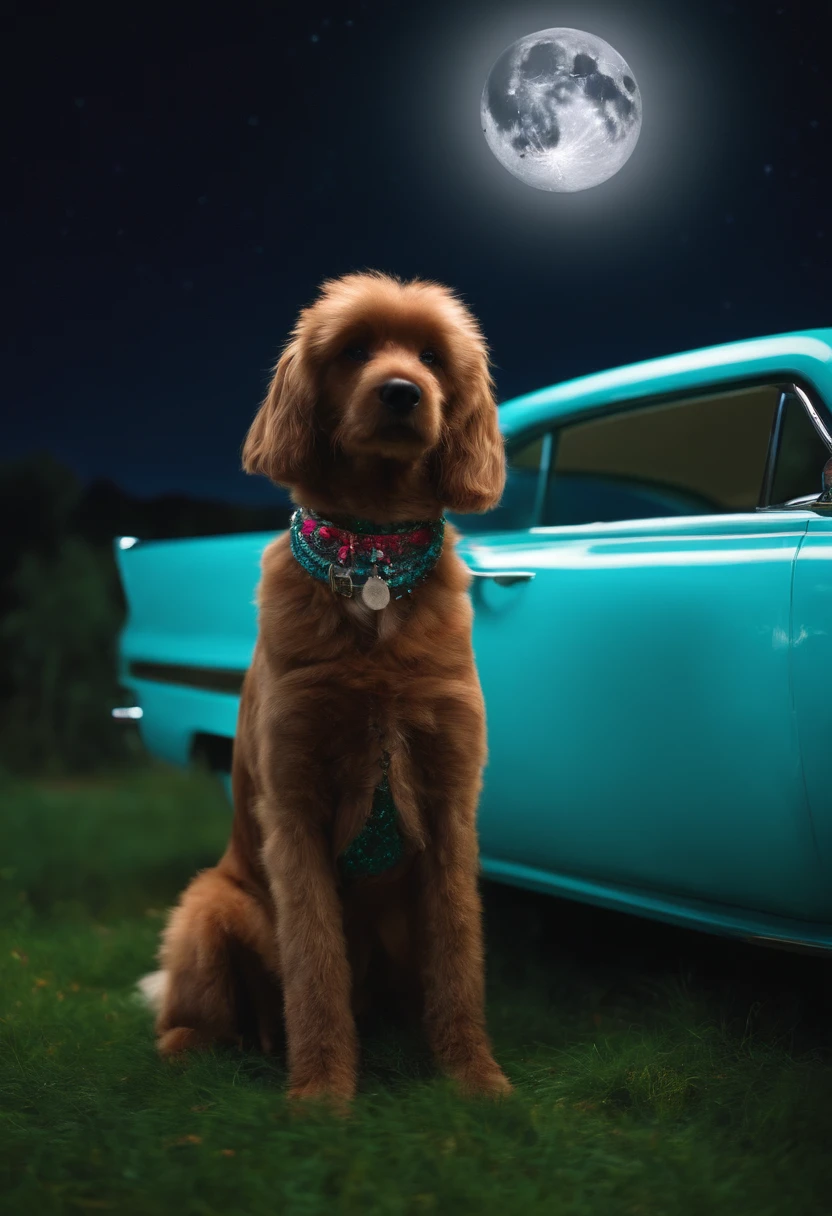 moon boy dog willow car neon