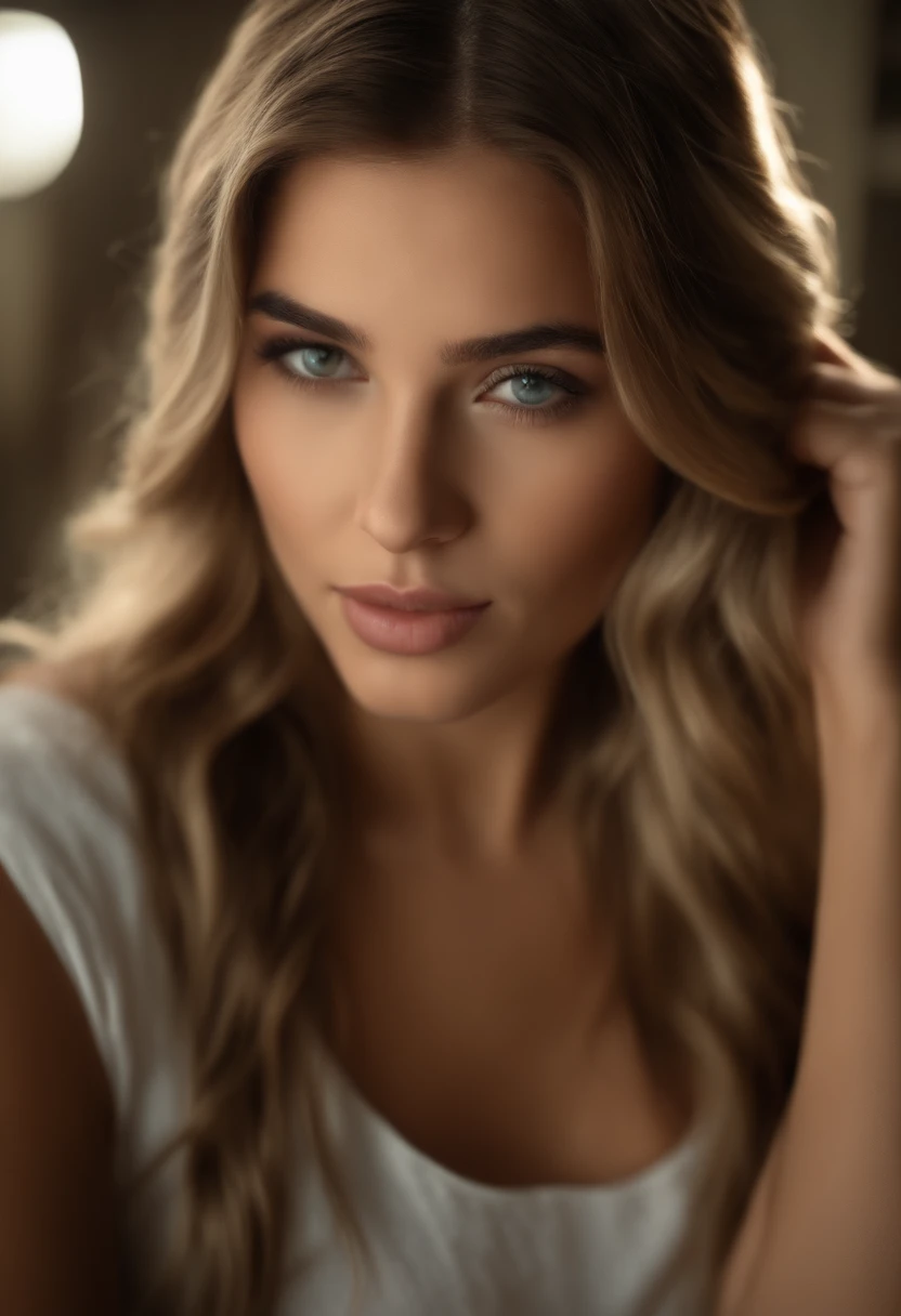 Fotografia RAW, melhor qualidade, master part, uma mulher extremamente bonita, extremamente detalhado, unidade, Papel de parede 8K, incredible detailed, finamente detalhado, master part, melhor qualidade, Arte Oficial, extremamente detalhado CG unidade 8k papel de parede, ultra-detalhado, Altas, extremamente detalhado, claro, concentrado, (melhor qualidade), (Realistic, photo-realistic:1.6), 8k, clear lighting, alta qualidade, Cinematic lighting, 1girl, Centrado, corpo inteiro, medium-sized blonde hair, Olhos azuis claros, adolescente( anos),perfect fingers