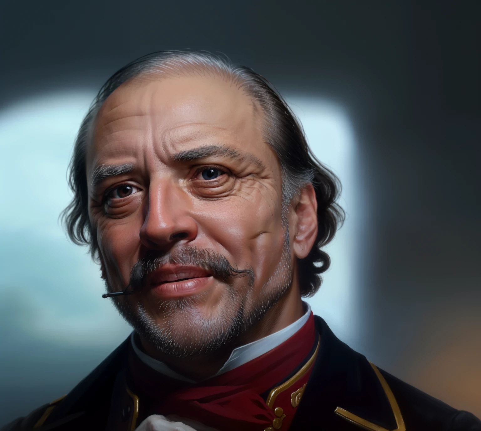 um close up de um homem com bigode e terno, Raden Saleh, kramskoi 4 mil, inspired by Agustín Fernández, um retrato do personagem, luis ricardo falero, inspirado em Henri Bellechose, inspirado em Mikhail Yuryevich Lermontov, inspired by Józef Szermentowski