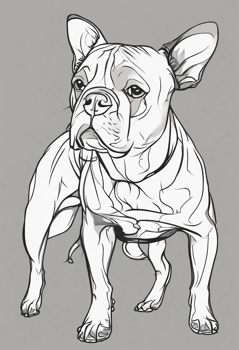 An American bully muscular ears standing