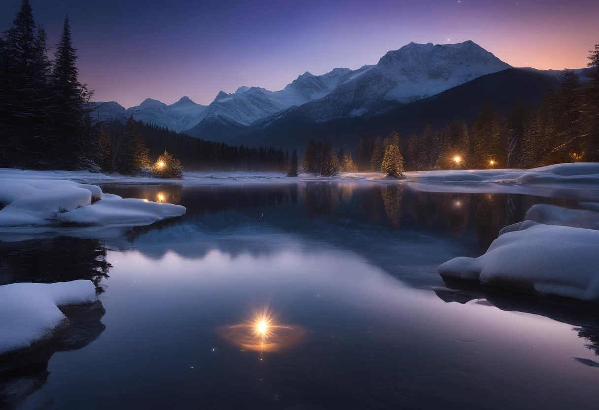 best quality,4k,8k,highres,masterpiece:1.2,ultra-detailed,(realistic,photorealistic,photo-realistic:1.37),HDR,UHD,studio lighting,extreme detail description,vivid colors,bokeh,starry sky,nighttime landscape,snowfield,sparkling stars,cold winter,winter wonderland,frosty trees,crisp air,serene atmosphere,silent night,icy ground,frozen lake,glimmering snowflakes,majestic mountains,peaceful solitude,dreamy ambiance,luminous celestial objects,shimmering constellations,ethereal beauty,enchanted scene,dazzling night sky,twinkling lights,faraway galaxies,distant planets,magical experience,starry dreamscape,lunar glow,tranquil serenity,calmness,imagination,otherworldly atmosphere