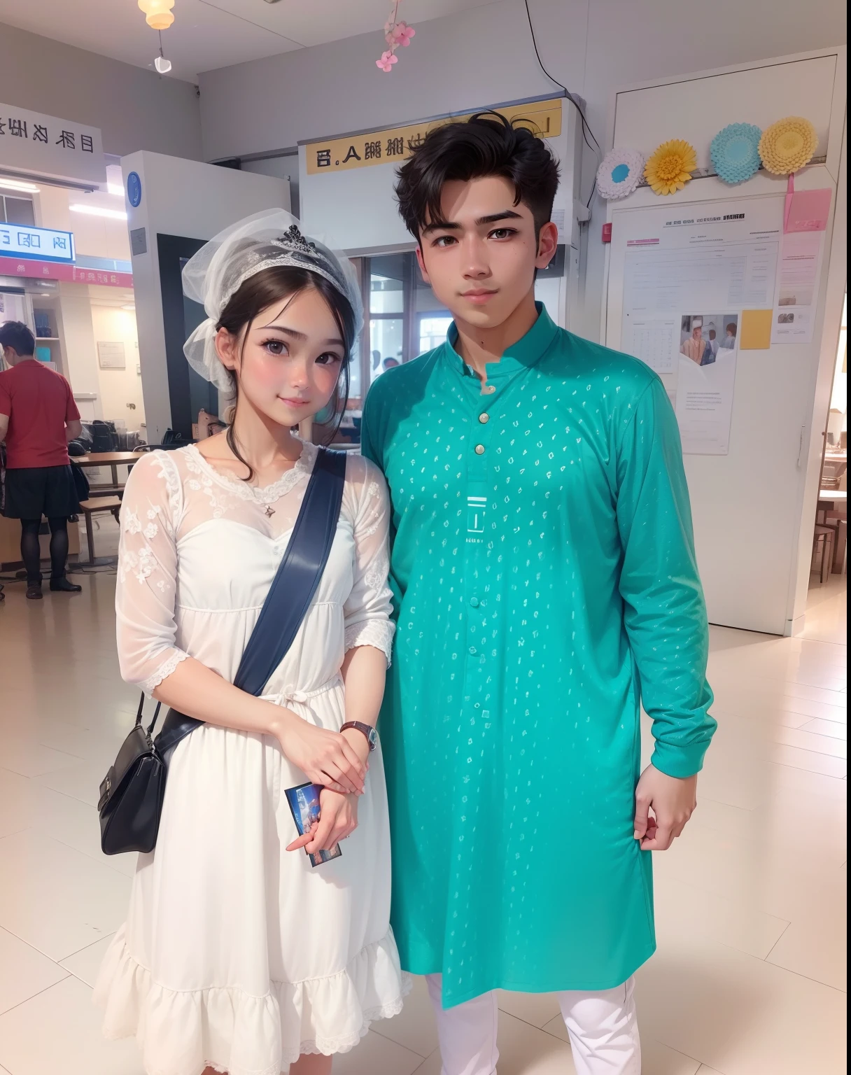 Change the photo normal to handsome boy and cute girl