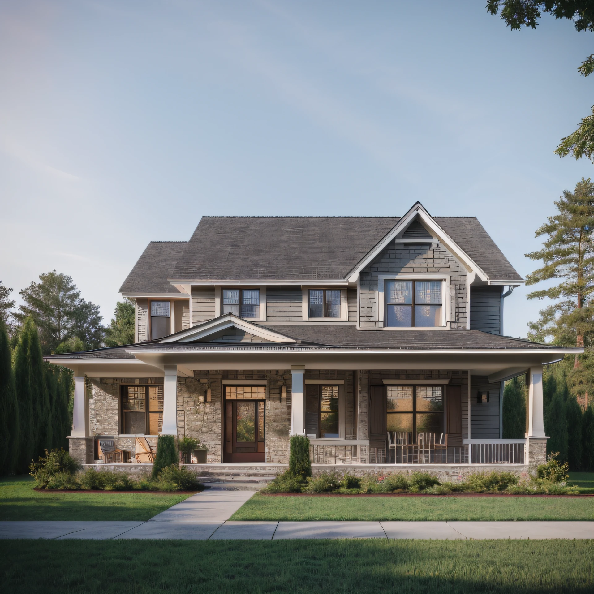 Realistic, exterior, sunlight, house, RAW photo, 8k uhd, dslr,  (high detailed skin:1.3), soft lighting, ultra quality, film grain, Fujifilm XT3, sharp image, best quality, authentic, hight quality