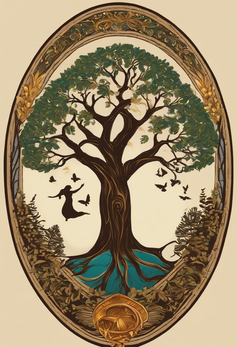 Create impactful illustrations, It symbolizes God's protection for those who meditate on His Word. Use trees with strong roots, Born from an ancient book that symbolizes the Bible. On the top of the tree, Bless the tree with God's hand. Use vibrant contrasting colors, Do not use symbols, Do not use pyramids, Don't use badges, Don't use badges((ultra - detailed)), ((high high quality)), ((Ultra photo realsisim)), ((Size 1280px x 720px))
