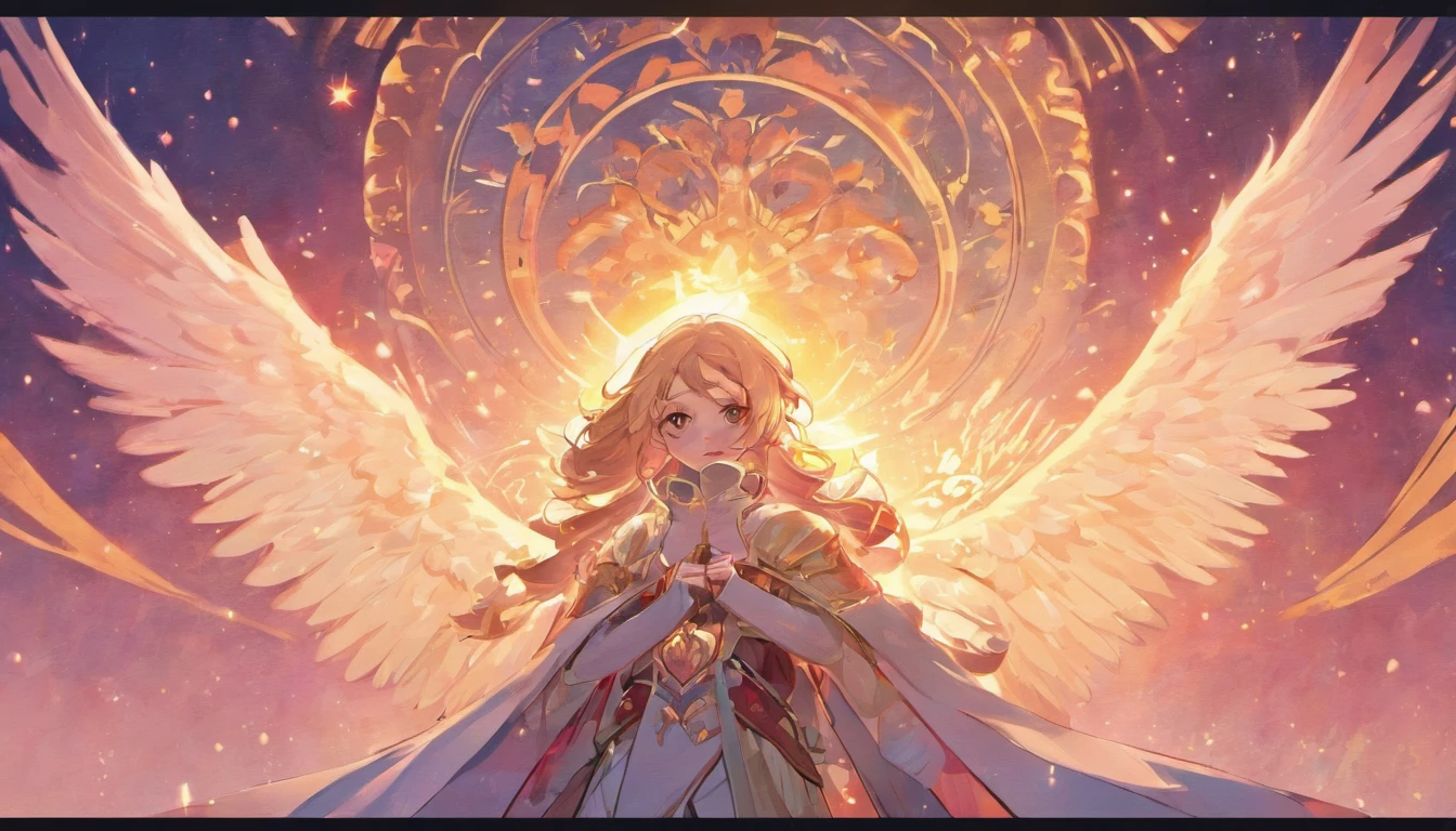 Closeup of an image of a man angel praying and blessing, arcanjo homem com asas grandes, o anjo da fortuna, perfeito, Reslistic, Biblical setting, celestial scenery, sol e nuvens ultras realistas, flores e velas, illuminated archangel of heaven, Passes em segundo plano, flores coloridas, velas acesas